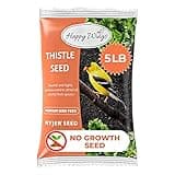 Happy Wings Nyjer/Thistle Seeds Wild Bird Food - 5 Pounds I No Grow Seed I Bird Seed for Wild Birds