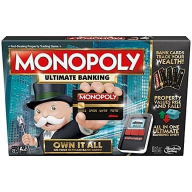 Hasbro Gaming Monopoly Ultimate Banking Edition Board Game for Families and Kids Ages 8 and Up, Electronic Banking Unit (Amazon Exclusive)
