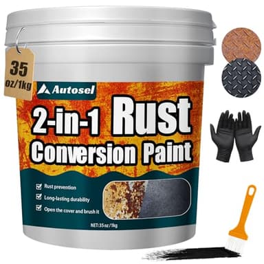 2-in-1 Rust Converter & Metal Primer, Stops Rust,Rust Inhibitor Paint for Metal, Rust Conversion Paint, Heat-Resistant Anti Rust Coating for Car, Marine, Industrial, Chassis, Long-Lasting (35 oz)