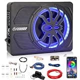 Feikeer 10" 800W Under Seat Car Subwoofer, Blue-Tooth Subwoofers for Cars with Multicolored LED Ambient Light, Portable Audio Save Cars Interior Space and Easy to Install On Your Every Car Or Truck.