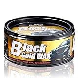 Black Gold Car Wax with Pad Solid Auto Carnauba Cars Care Polish Cleaner Waxing Repair Scratches Ceramics Coating for Black Cars 300g with Free Waxing Sponge, 10.6oz