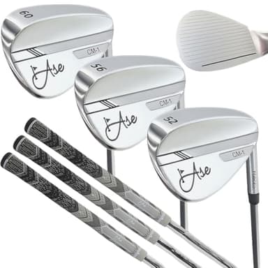 Ase Premium CM-1 Golf Wedges - Full Face Grooves + Milled Face Golf Wedge Individuals or Set for Men 50/52/54/56/58/60 Degree Wedges Corded Grip for Increase Control and Comfort