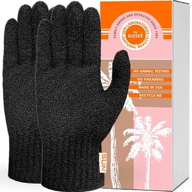Sun Laboratories By Giesee Exfoliating Glove - Exfoliating Body Scrubber for Sun Tan Removal, Self Tanner Remover, and Fake Tan Eraser - Premium Tanning Mitt for Deep Exfoliation and Smooth Skin
