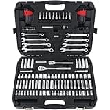 Amazon Basics Mechanic Tool Set with Case, Anti-Corrosion, SAE and Metric sizes 145-Piece