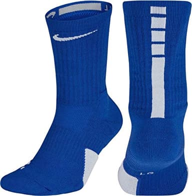 Nike Elite Basketball Crew Socks Large (Fits Men Size 8-12, Women Size 10-13) SX7626-463 Royal, White