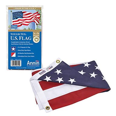 Annin Flagmakers (2710) Tough-Tex American Flag, Made in USA, 3 x 5 Feet, Polyester