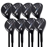 Rife Golf RX7 Senior Mens Right Handed Standard Length A Lite Light Mature Senior Flex Graphite All True Utility Hybrid Irons Set 4 5 6 7 8 9 PW SW Ultra Forgiving Golf Clubs