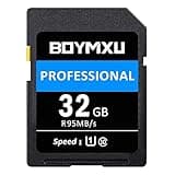 BOYMXU Professional 1000 x Class 10 UHS-I U3 Memory Card - 32GB, Compatible with Computers, Cameras and Camcorders, Up to 95MB/s Read Speed, Blue/Black
