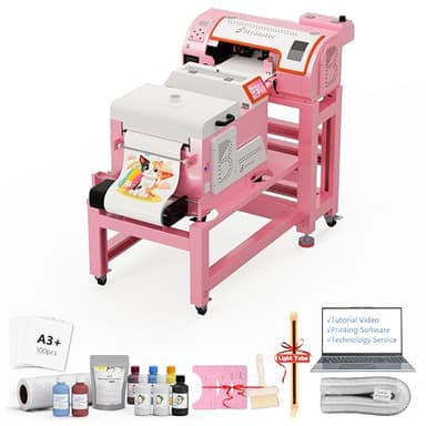 B btransfer M1630 pro DTF Printer Bundle with Screen Touch Powder Shaker & Dryer,T Shirt Portable Printing Device,Slef-Maintenance & Automatic Cutter (Printer+Laptop+Shaker+Bracket+Consumables)