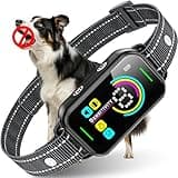 DINJOO Bark Collar, Dog Bark Collar for Large Medium Small Dogs,Smart Bark Collar,Rechargeable Anti Barking Training Collar with 8 Adjustable Sensitivity,Bark Shock Collar with Beep (Dark Black)