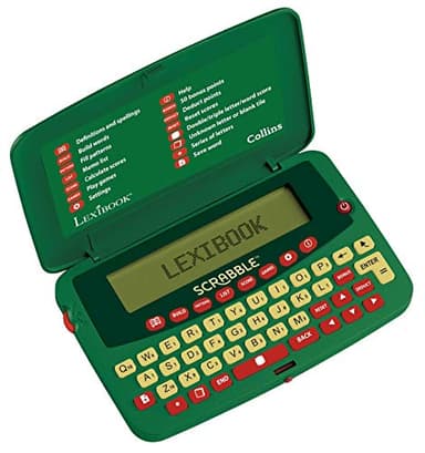 LEXiBOOK Scrabble Dictionary, Build and Pattern Function, 276 000 playable Words from Collins Dictionary, Green/Red, SCF-328AEN