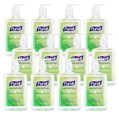 Purell NATURALS Advanced Hand Sanitizer Gel, with Skin Conditioners and Essential Oils, 12 fl oz Counter Top Pump Bottle (Case of 12) - 9629-12