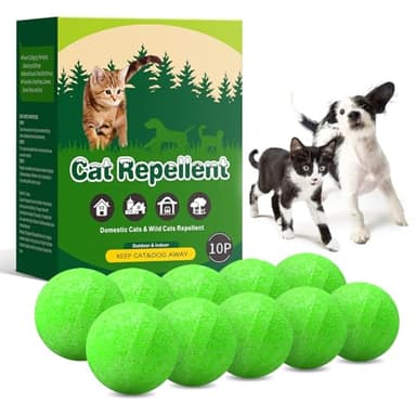 NOAXWZG 10 Pack Cat Repellent Outdoor, Natural Peppermint Oil Cat Deterrent Outdoor and Indoor, Keep Cats Out of Yard Permanently, Protect Your Yard and Furniture (Green)