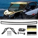 WeiSen 52" 300W Roof Curved LED Strobe Light bar Kit Amber & White Combo with Memory Function Wiring Harness Rocker Switch and Light Bar Mounts Compatible with Can Am Maverick X3 Max 2017-2025