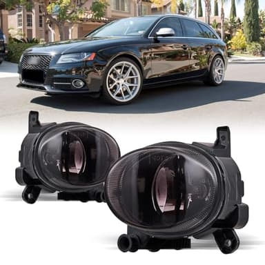 TUZILLA Fog Lights Fit for Audi A4 A5 A6 Q3 S5 S6 2008-2018 Allroad (Quattro Avant Wagon Cabriolet Convertible Sport Sedan Premium Plus Prestige Sport Utility Coupe) Volkswagen VW CC Smoke glass