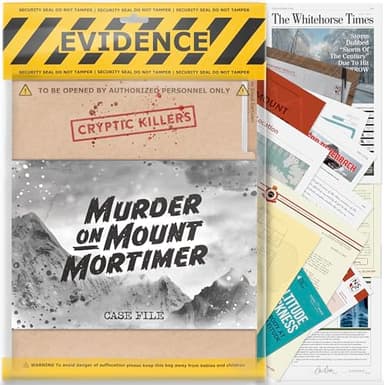 Cryptic Killers Unsolved Murder Mystery Game - Cold Case Files Investigation Detective Evidence & Crime File - Individuals, Date Nights & Party Games- Murder on Mount Mortimer