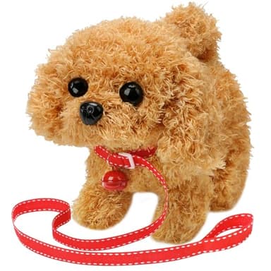 KSABVAIA Plush Teddy Toy Puppy Electronic Interactive Dog - Walking, Barking, Tail Wagging, Stretching Companion Animal for Kids Toddlers