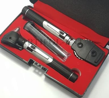 Student Home Use New Ent Otoscope Examination Kit Fiber Optic Diagnostic Set Black Color OS1015