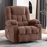 BOSMILLER Massage Swivel Rocker Recliner Chair with Vibration Massage and Heat Ergonomic Lounge Chair for Living Room with Rocking Function and Side Pocket, 2 Cup Holders, USB Charge Port