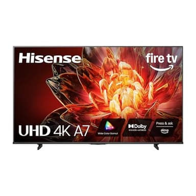Hisense 43" Class A7 Series (43A7NF, 2025 Model) 4K UHD Smart Fire TV, Voice Remote with Alexa, Wide Color Gamut, HDR10+, Dolby Vision, Dolby Atmos, Game Mode, ALLM, Stream Live TV Without Cable