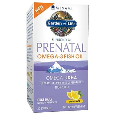 Garden of Life Prenatal DHA Omega 3 Fish Oil Supplement - Minami Natural Prenatal, Lemon, 30 Softgels