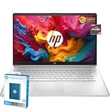 HP 2024 New 17 inch Laptop, AMD Ryzen 5 5500U 6-Cores Processor(Beat i7-1250U), 17" FHD (1080p) IPS Display, 32GB RAM, 1TB SSD, Fingerprint Reader, Windows 11 Pro, w/WOWPC Recovery USB