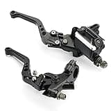 LisylineAuto Motorcycle Brake Levers 7/8" 22mm Handlebar Brake Master Cylinder Clutch Lever Set Compatible with Harley Honda Kawasaki Suzuki Yamaha (Black)