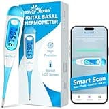 Easy@Home Digital Basal Thermometer with Blue Backlight LCD Display, 1/100th Degree High Precision and Memory Recall, NOT Bluetooth Enabled, Blue