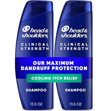 Head & Shoulders Anti-Dandruff Shampoo with 1% Selenium Sulfide, Clinical Strength Intensive Itch Relief Twin Pack, Seborrheic Dermatitis Relief, Itch Relief, 13.5 fl oz Each
