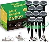 10pk Mole Repellent for Lawns Ultrasonic Solar Powered Gopher Snake Mole Vole Deterrent for Lawns, Gardens, Yards All Pests Sonic Spikes Stakes Chaser