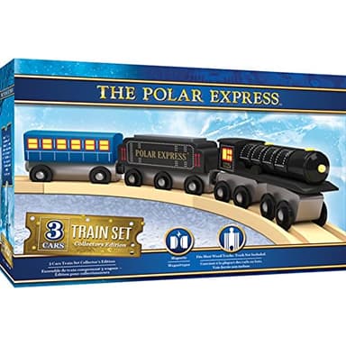 Masterpieces – The Polar Express Train, 3 Piece Set, Officially Licensed Collector’s Edition Toy, Wooden Magnetic Engine and Cars, Kids Toddlers Boys and Girls, Ages 3+