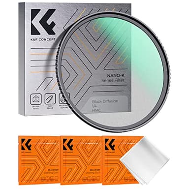 K&F CONCEPT 49mm Black Diffusion 1/4 Filter Mist Cinematic Effect Filter with 18 Multi-Layer Coatings for Video/Vlog/Portrait Photography (K-Series)