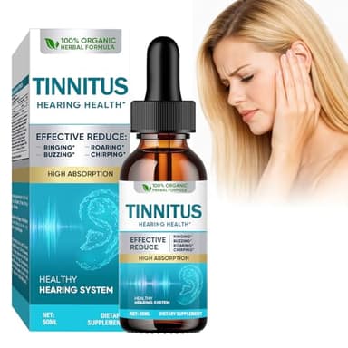 Tinnitus Relief for Ringing Ears, Natural Tinnitus Support Drops, Effective Support for Men & Women, 2 Fl Oz