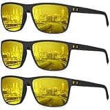 KALIYADI Night Vision Glasses for Men, Lightweight Night Driving Glasses for Driving (Night Vision/Night Vision/Night Vision)