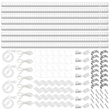 Barrina T5 Grow Lights, 5000K White Full Spectrum LED Grow Light, 2ft 80W (8 x 10W) Plant Grow Lights for Indoor Plants, Plug and Play, 8-Pack