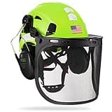 Forestry Safety Helmet Chainsaw Helmet with Mesh Face Shield and Ear Muffs 3 in 1 Forestry Hard Hat