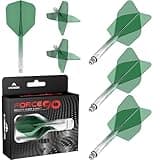 Mission Darts Force 90 | Integrated Precision Moulded Dart Flight and Shaft System, Pack of 3 Professional Durable Combined Dart Flights and Stems | Standard No.6 (Medium, Gradient Green)