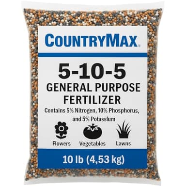5-10-5 All-Purpose Fertilizer | Balanced Nutrient Blend for Flowers, Vegetables, Lawns & Shrubs | Promotes Strong Roots, Vibrant Blooms & Healthy Growth | Easy Application Granules (10 Pounds)