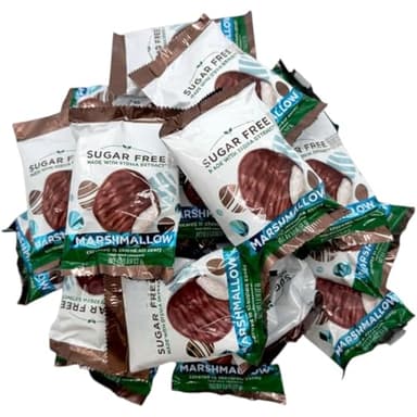 Easter Sugar Free Chocolate Covered Marshmallow Eggs -18 cnt Deliciously Crafted for a Guilt-Free Indulgence Made with Stevia Extract-Perfect for Health-Conscious Chocolate Lovers