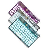 OMOTON Bluetooth Keyboard for iPad, Wireless Keyboard for PC Tablet Phone Computer, Rechargeable Multi-Device Keyboard, Compatible with iOS Android Windows, Transparent Black