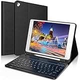 KVAGO iPad Keyboard Case 9.7 inch, Compatible with iPad 6th Generation,iPad 5th Generation, iPad Pro 9.7 inch, iPad Air 2,iPad Air, Protective Folio Cover with Wireless Bluetooth Keyboard -Black