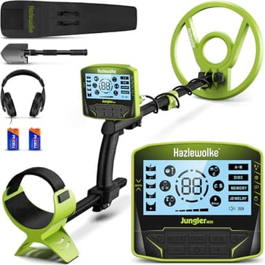 Hazlewolke Metal Detector for Adults, 5 Professional Mode with Higher Accuracy 10” Waterproof Coil for Gold Detecting