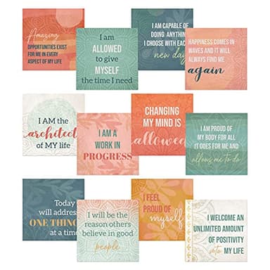 Positive Daily Affirmations Sticky Pad / 3.75" x 3.75" Custom Sticky Pad / 365 Unique Designs/Self Care Notes for A Year/Made in The USA