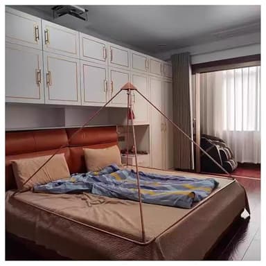 FXNFXLA Large Copper Pyramid for Meditation Fits Bed, Triangle Pyramid for Gemstones Crystals, Meditation Accessory, Healing Tool