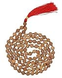 Rudraksha Mala 108 Beads Authentic 5 Mukhi Rudraksha Beads - 108 Rudraksha Mala Real Meditation Beads Mala for Women Men - Natural Healing Mala for Yoga, Prayer, Meditation Japa Mala (Hand Knotted)
