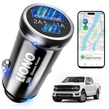 LIONO Car GPS Tracker & Charger with Built-in Rechargeable Battery, GPS Tracker for Vehicles, Hidden Car Tracker for Anti-Theft & Parking Location, for Family& Fleets, No Monthly Fee, No SIM, iOS Only