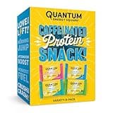 Quantum Energy Square - Energy Bar with Caffeine & 10g Protein, Healthy Snack On the Go - Vegan, Gluten-Free, Soy & Dairy-Free - Variety 8 Pack