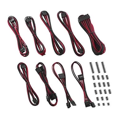 CableMod C-Series Classic ModFlex Sleeved Cable Kit for Corsair Type 4 RM Black Label/RMi/RMX (Black + Red)