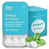 NeuroGum Energy Caffeine Mints (72 Pieces) - Sugar Free with L-theanine + Natural Caffeine + Vitamin B12 & B6 - Nootropic Energy & Focus Supplement for Women & Men - Keto & Vegan, Peppermint Flavor