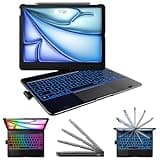 typecase Touch Keyboard Case for iPad Air 11-inch (M3 2025 / M2 2024)& iPad Pro 11(4th/3rd/2nd/1st Gen):Multi-Touch Trackpad & 11 Colors Backlight&360°Rotatable,Thin & Light for iPad Air 5/4 Gen,Black